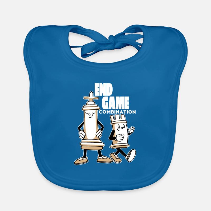 Schach Combo - Baby Bio-Lätzchen - Pfauenblau