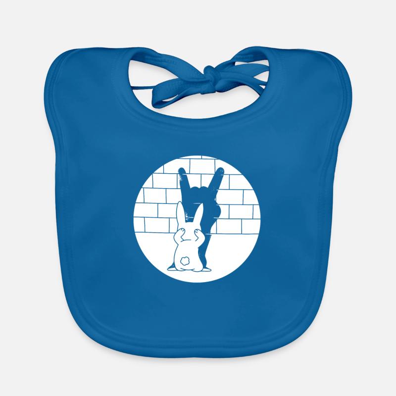 Rock Bunny Fun - Baby Bio-Lätzchen - Pfauenblau