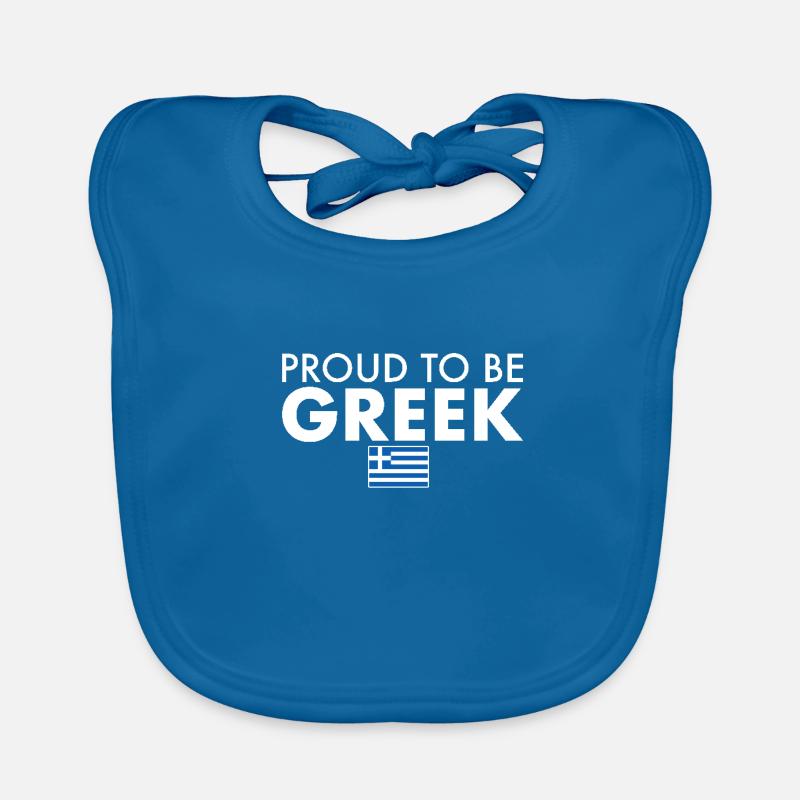 Fier d’être grec Drapeau grec Bavoir bio Bébé
