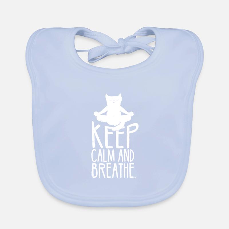 Keep Calm Breathe Katze retro Geschenkidee Baby Bio-Lätzchen