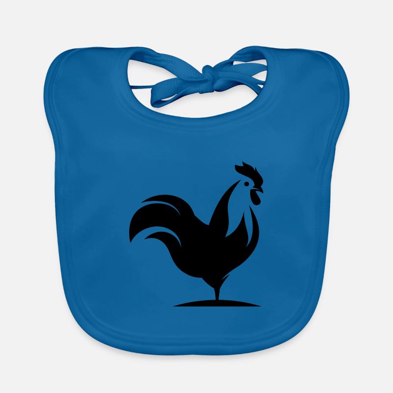 Silhouette d’animal coq Bavoir bio Bébé