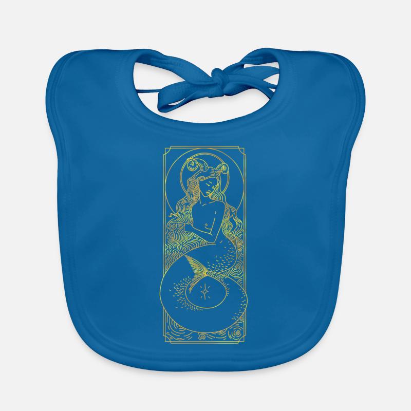 Sternzeichen - Steinbock - Linie - gold Baby Bio-Lätzchen