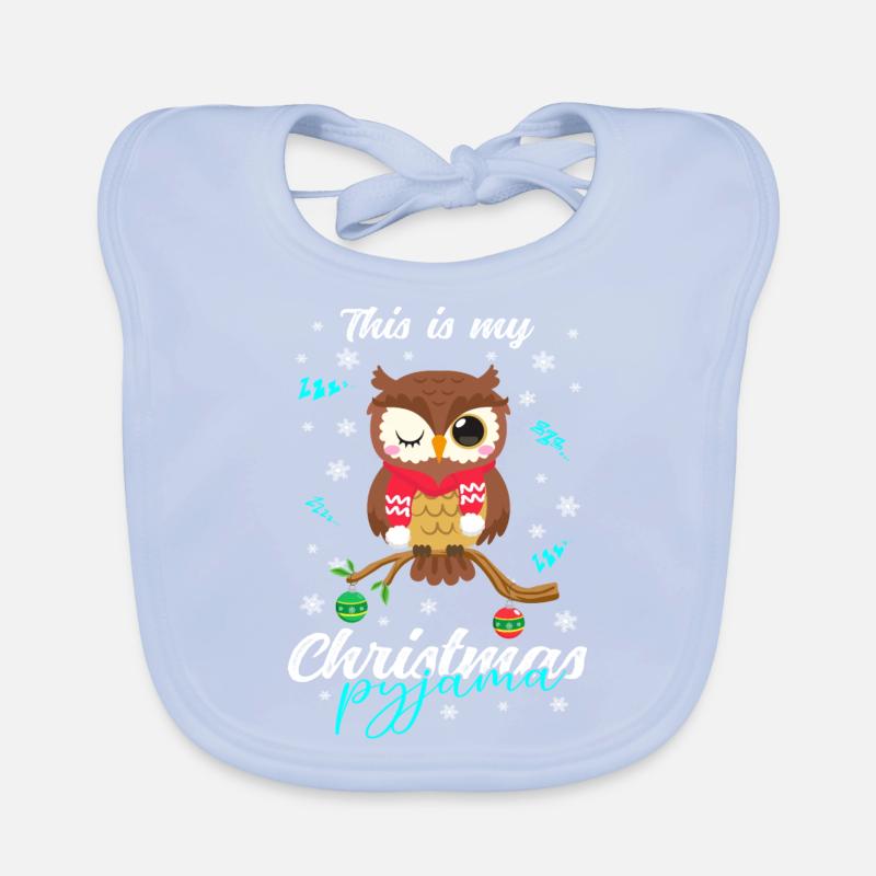 Eule Pyjama Weihnachten Schlafen Baby Bio-Lätzchen