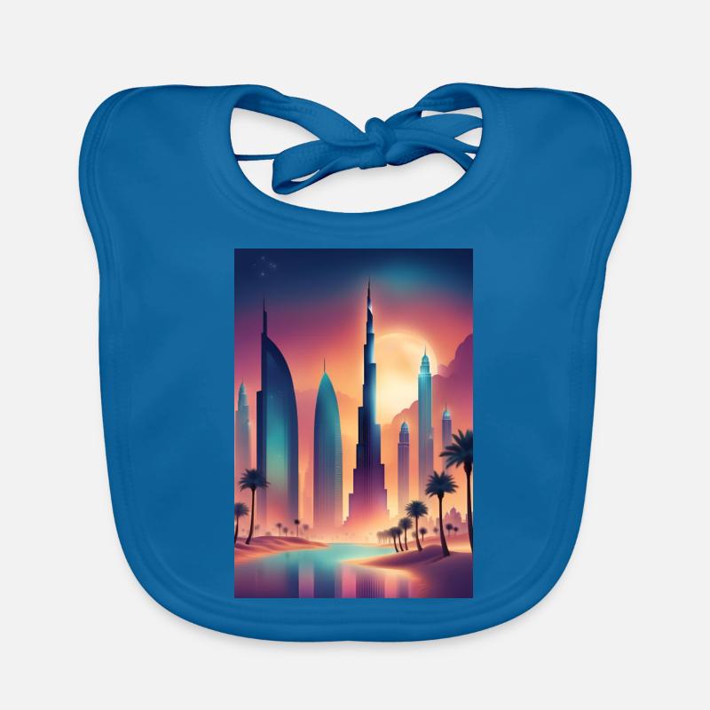 Colorful eastern cityscape Organic Baby Bibs