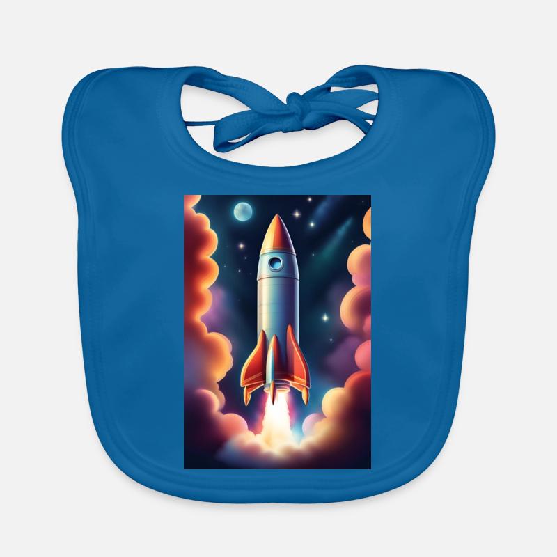Fusée volant dans l’espace Bavoir bio Bébé