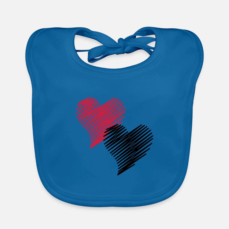 2 Herzen Baby Bio-Lätzchen