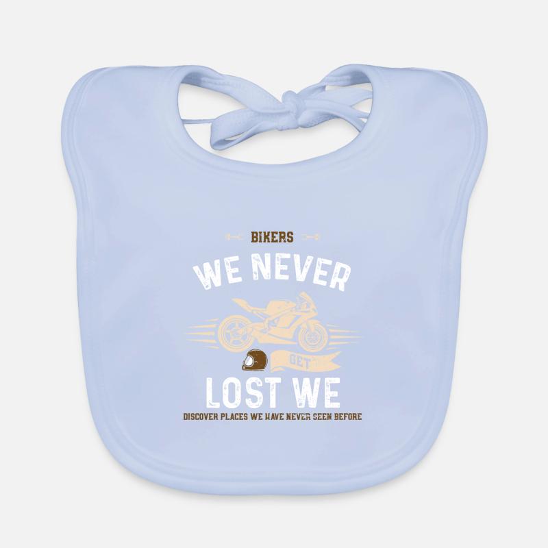 Bikers We Never Get Lost We Disc... Organic Baby Bibs