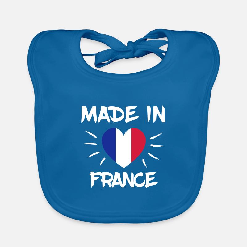 France - Bavoir bio Bébé - bleu paon