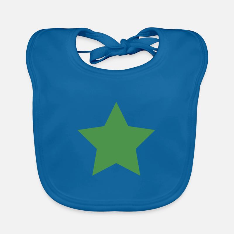 Vert étoile - Bavoir bio Bébé - bleu paon