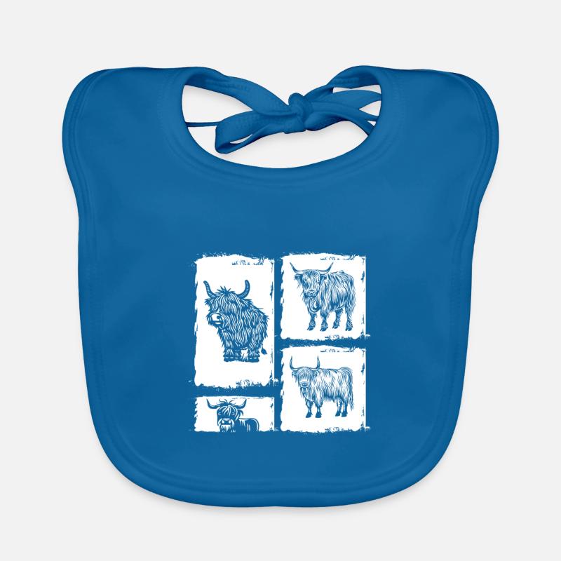 Cow Cattle Highland Cattle Organic Baby Bibs