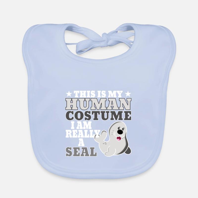 Seehund Robbe Halloween Seelöwe Geschenkidee Baby Bio-Lätzchen