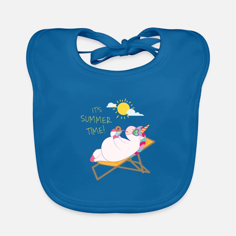 Unicorn relaxing at the beach / Einhorn Baby Bio-Lätzchen