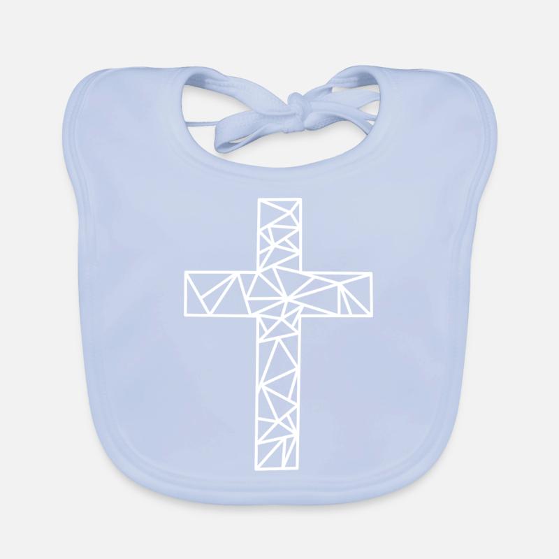 Croix de lignes géométriques Bavoir bio Bébé
