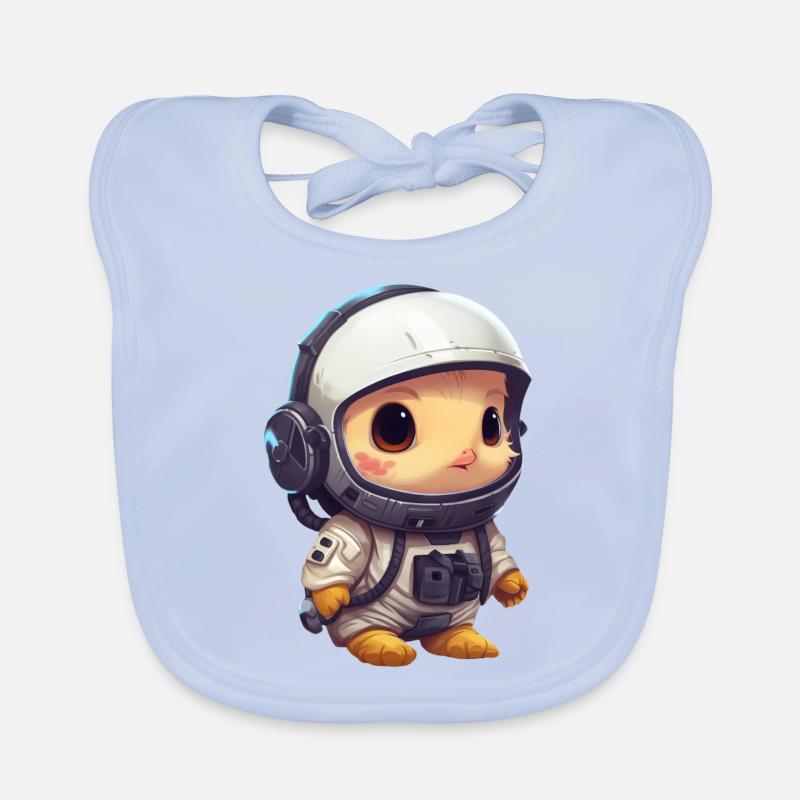 Poulet poussin astronaute, cosmonaute dans l’espace Bavoir bio Bébé