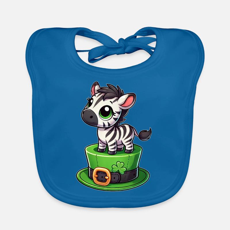 Mignon zèbre Saint-Patrick chapeau haut de forme trèfle Bavoir bio Bébé