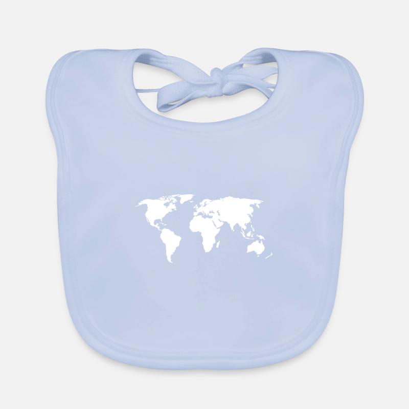 World map Organic Baby Bibs