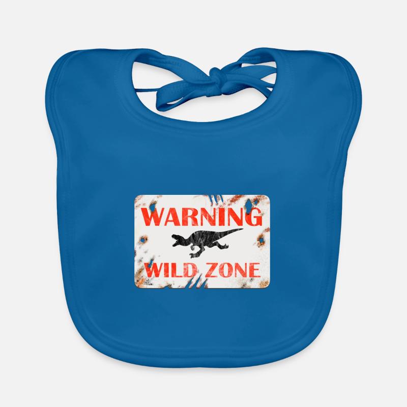 Schild Design - WARNING. WILD ZONE. Baby Bio-Lätzchen