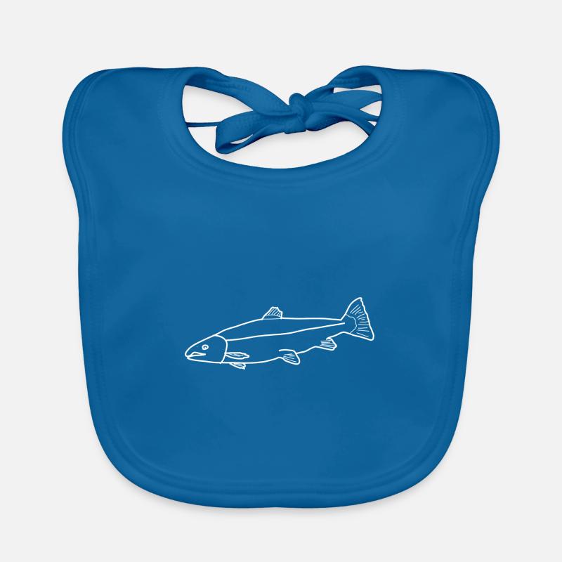 Salmon lineart Organic Baby Bibs