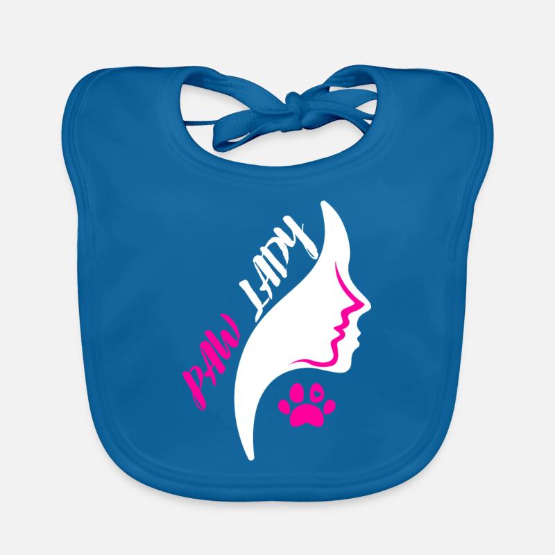 Dame patte - Bavoir bio Bébé - bleu paon