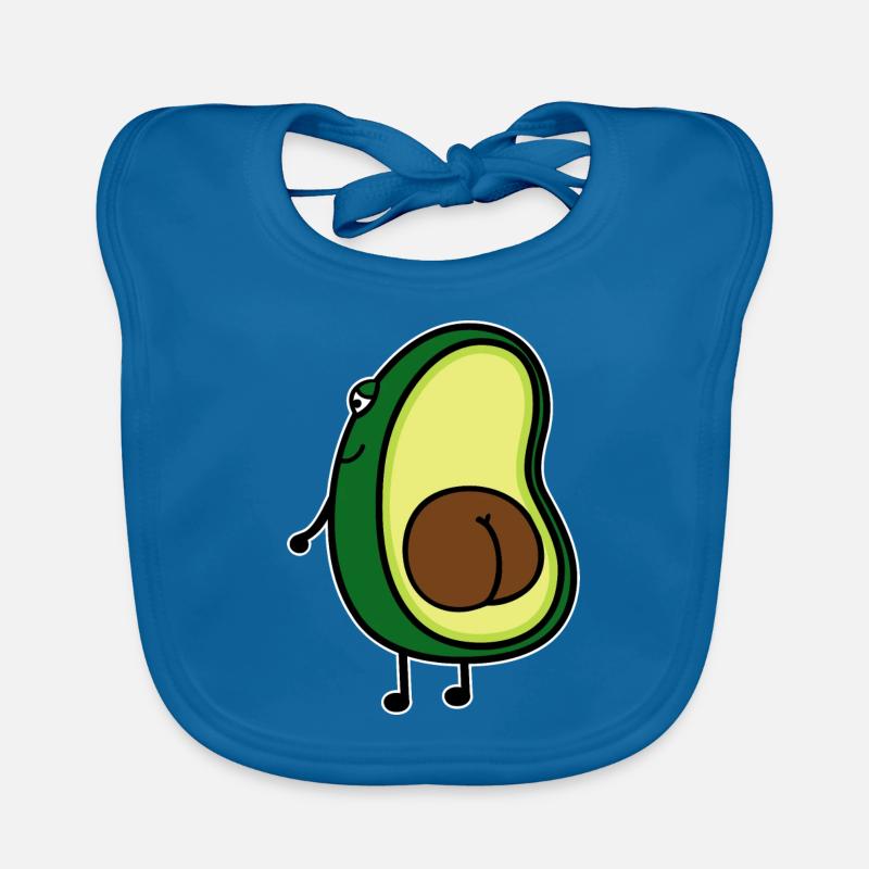 avocat - Bavoir bio Bébé - bleu paon