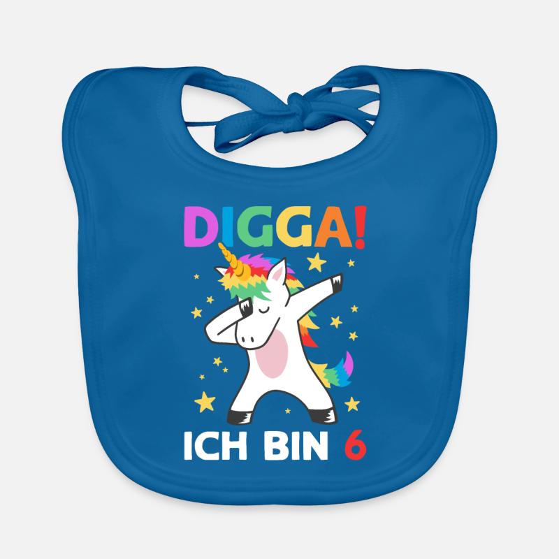 Digga Ich Bin 6 Jahre 6. Geburtstag Einhorn Baby Bio-Lätzchen