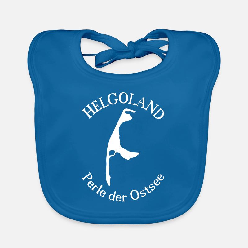 Helgoland oder Sylt - Perle der Ostsee - Baby Bio-Lätzchen - Pfauenblau