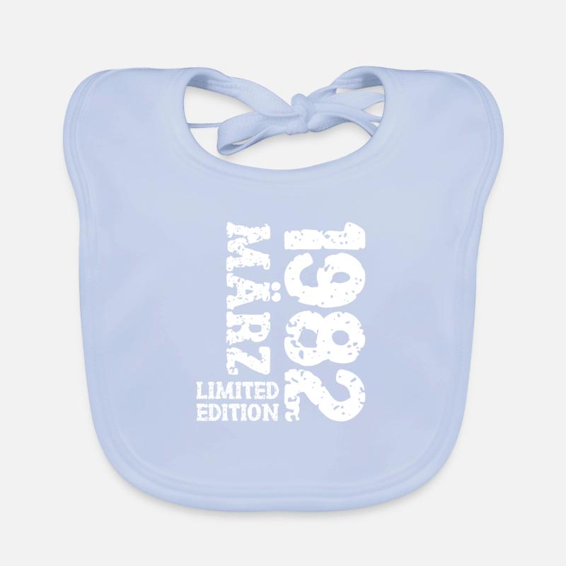 1982 März Limited Edition Geburtstag Geschenk Baby Bio-Lätzchen