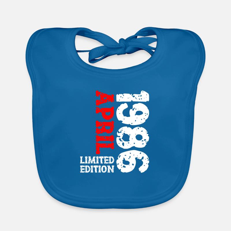 1986 avril édition limitée cadeau d’anniversaire - Bavoir bio Bébé - bleu paon