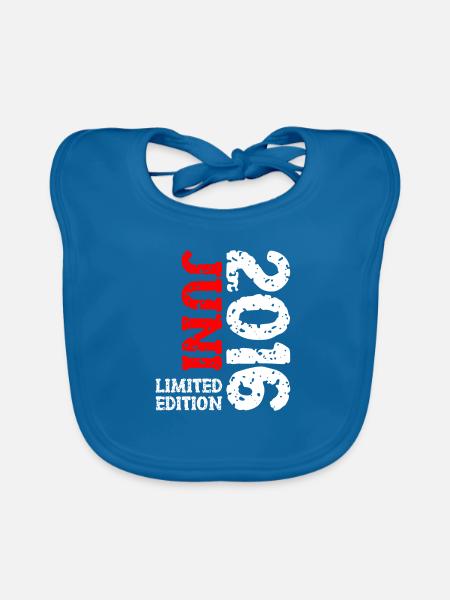 2016 Juni Limited Edition Geburtstag Geschenk - Baby Bio-Lätzchen - Pfauenblau