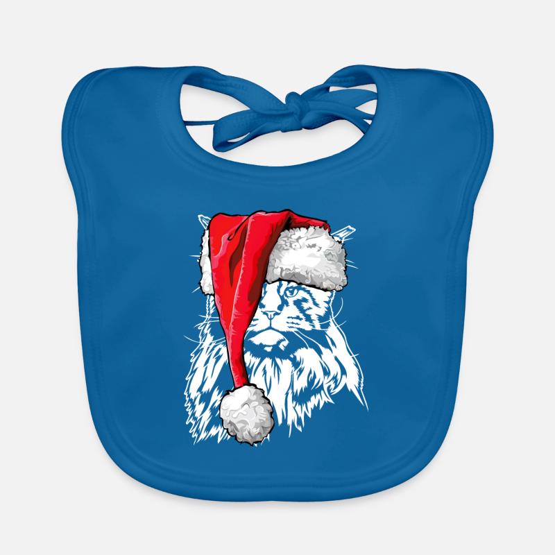 Père Noël Maine Coon Noël chat Wilsigns Bavoir bio Bébé