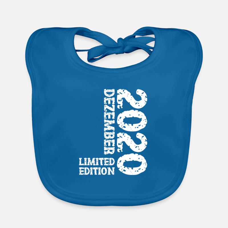 2020 Décembre Édition Limitée 3ème Anniversaire Décoration - Bavoir bio Bébé - bleu paon