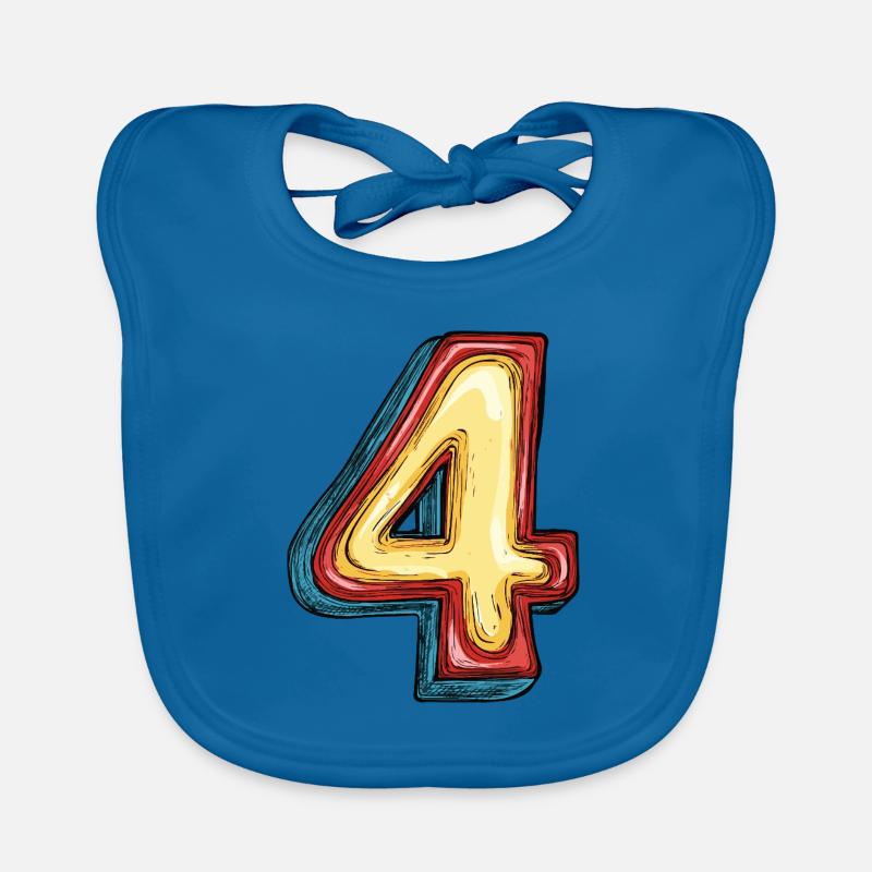 4 Zahl Comic Baby Bio-Lätzchen