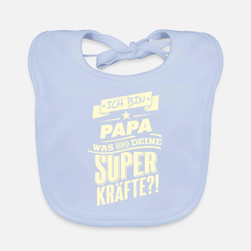 Superkraefte Papa Geburtstag RAHMENLOS Geschenk Baby Bio-Lätzchen