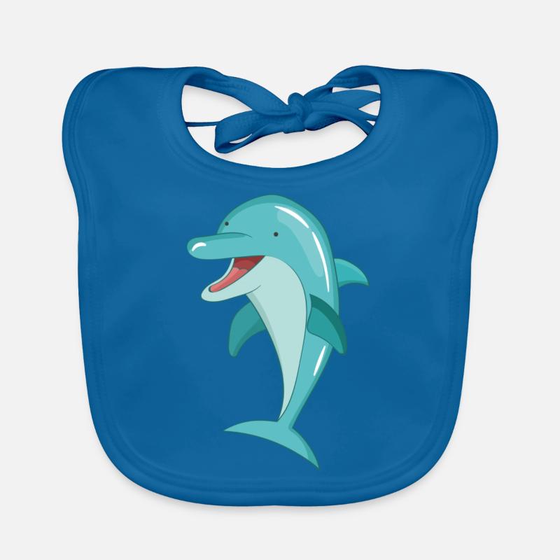 Dauphin dauphin - Bavoir bio Bébé - bleu paon