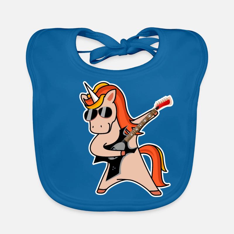 Rock Einhorn mit Gitarre Geschenk Geschenkidee Baby Bio-Lätzchen