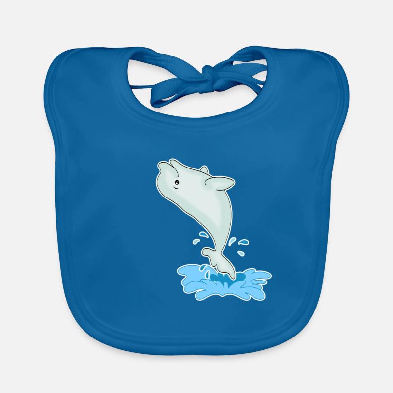 Weißwal Beluga Wal Comic Meer Witzig Geschenk Baby Bio-Lätzchen