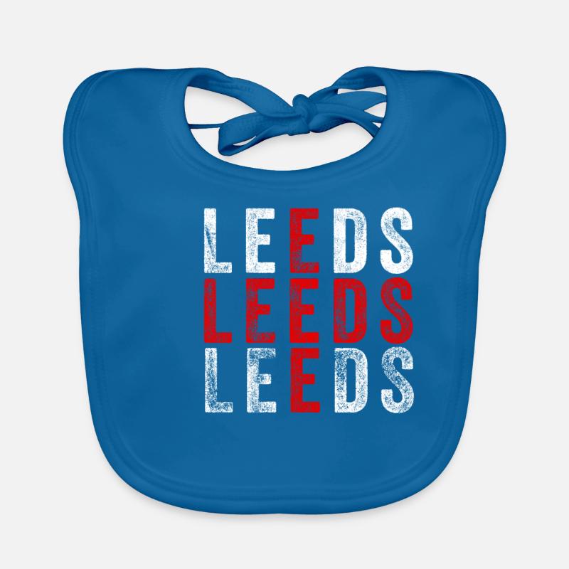| de conception de Leeds | graphique du drapeau de Leeds England Royaume-Uni Bavoir bio Bébé
