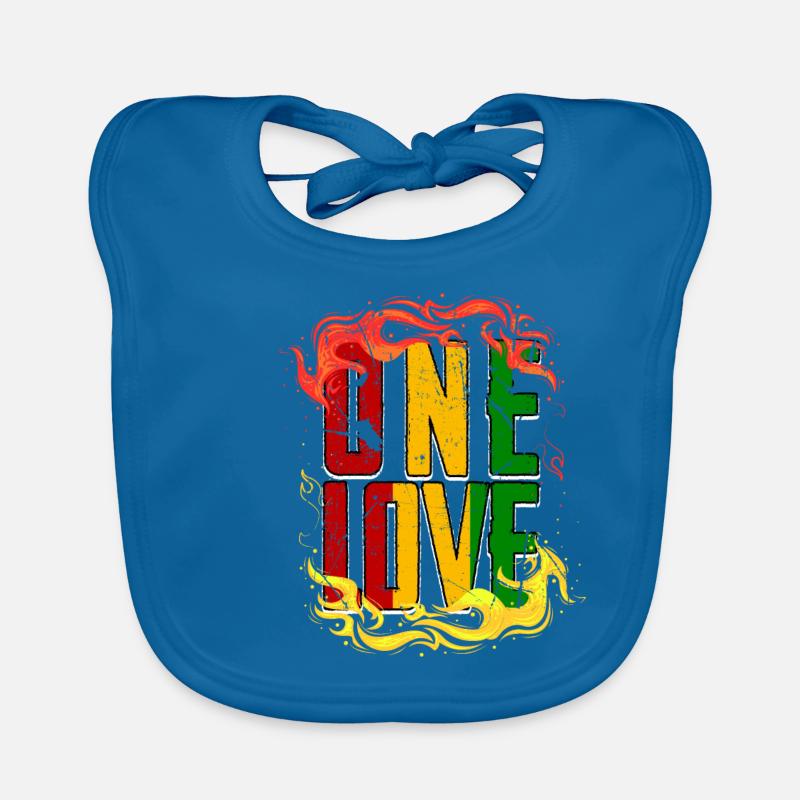 eine Liebe Reggae Farben cooles Geschenk Baby Bio-Lätzchen