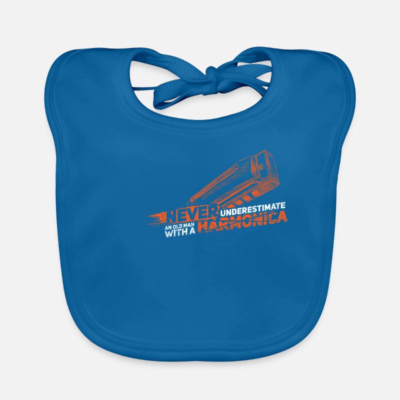 Never underestimate an old man with a harmonica Baby Bio-Lätzchen