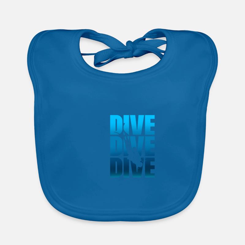 DIVE DIVE DIVE - Bavoir bio Bébé - bleu paon