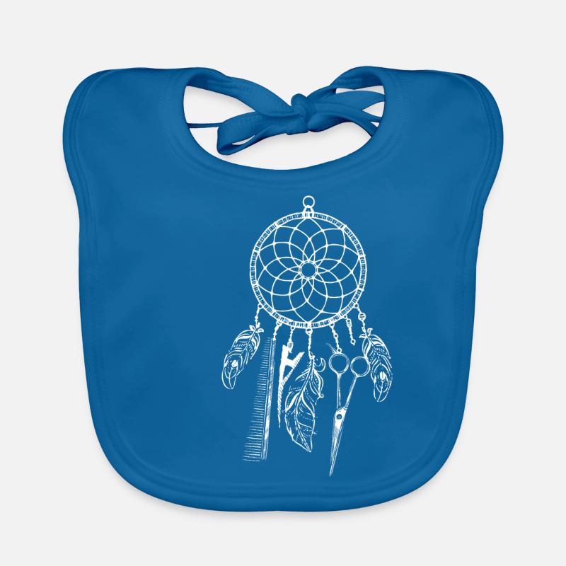 Coiffeur coiffeur coiffeur coiffeur - Bavoir bio Bébé - bleu paon