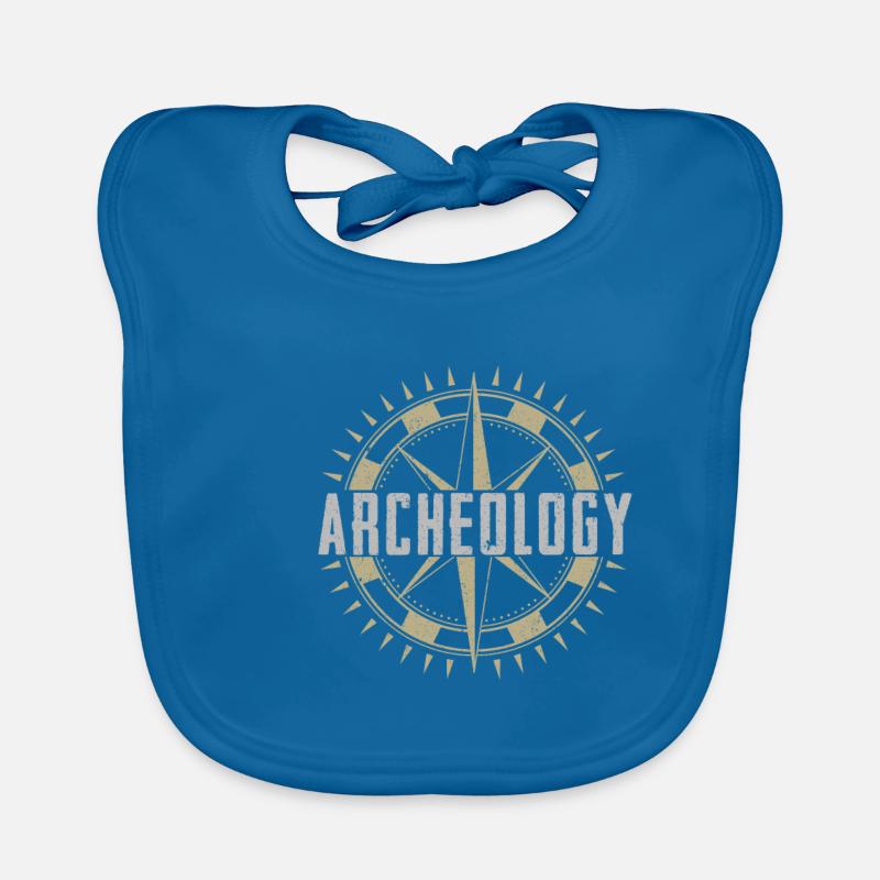 Compass cadeau d'archéologie découverte - Bavoir bio Bébé - bleu paon