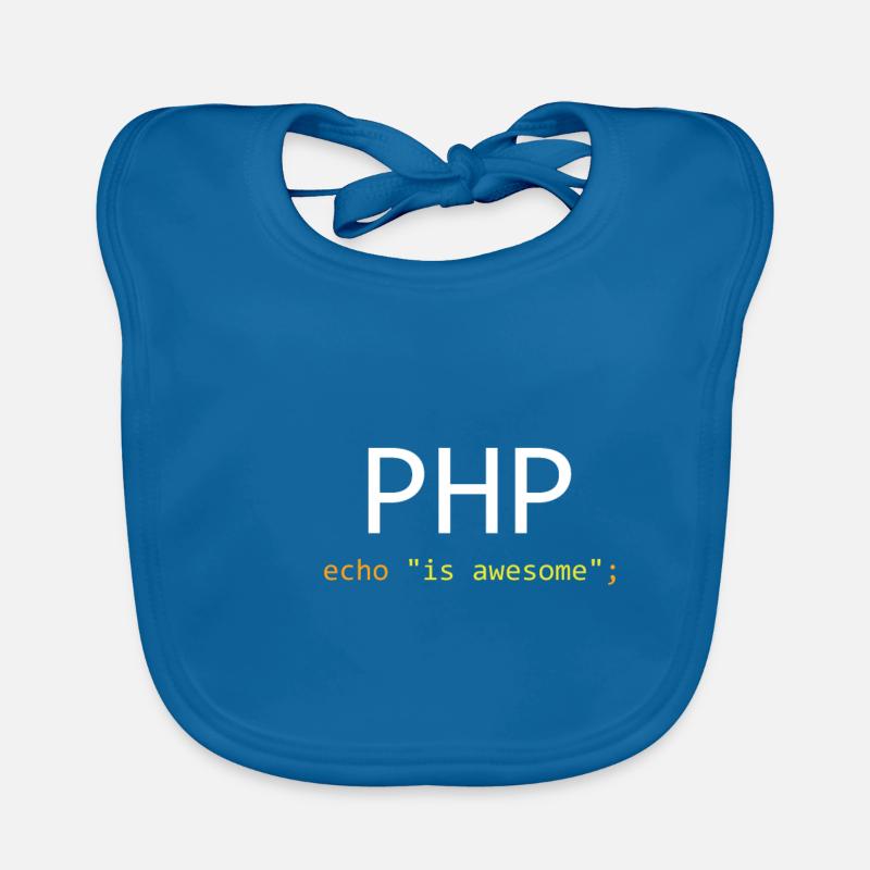 PHP is awesome - Bavoir bio Bébé - bleu paon
