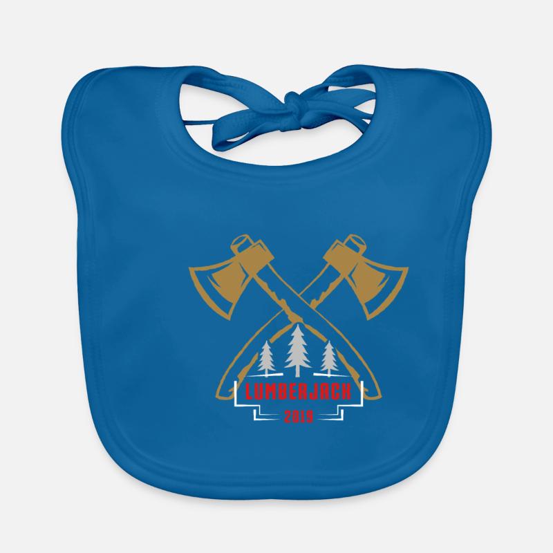 bûcheron doré cadeau cool - Bavoir bio Bébé - bleu paon