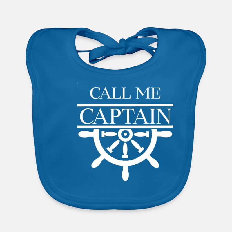 Appelez-moi capitaine! Volant! - Bavoir bio Bébé - bleu paon