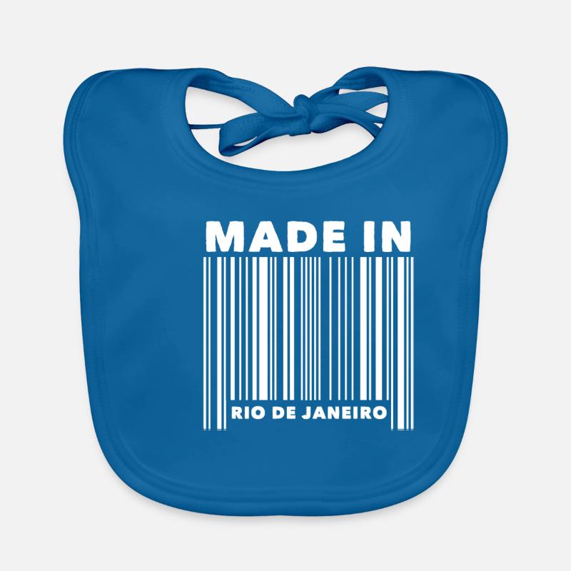 Rio de Janeiro Barcode - Baby Bio-Lätzchen - Pfauenblau