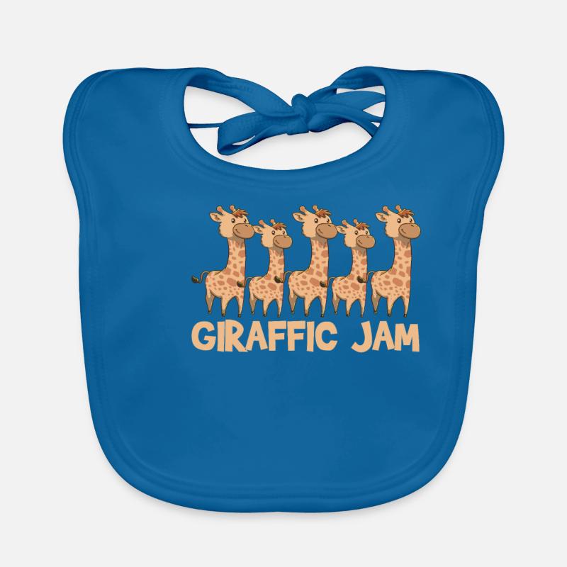 Giraffe Giraffe Giraffe - Baby Bio-Lätzchen - Pfauenblau