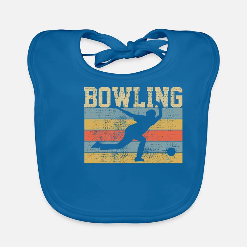 Bowling Bowling Bowling - Baby Bio-Lätzchen - Pfauenblau