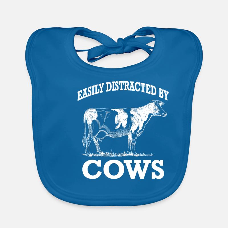 Easily Distracted By Cows - Baby Bio-Lätzchen - Pfauenblau