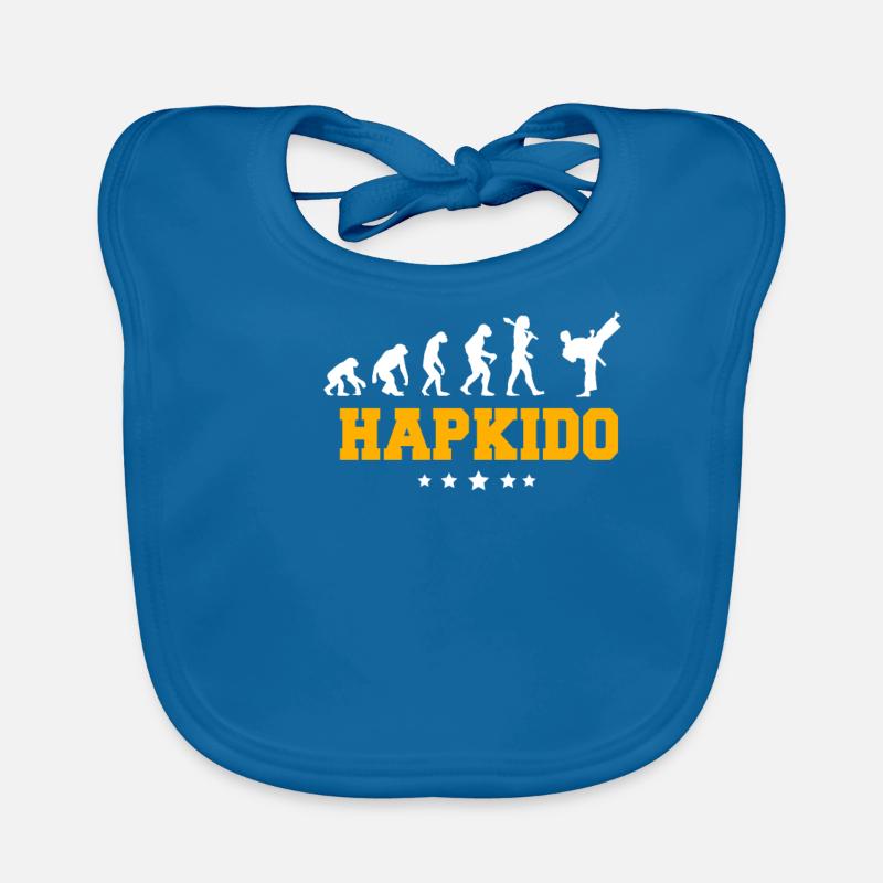 HAPKIDO - Bavoir bio Bébé - bleu paon